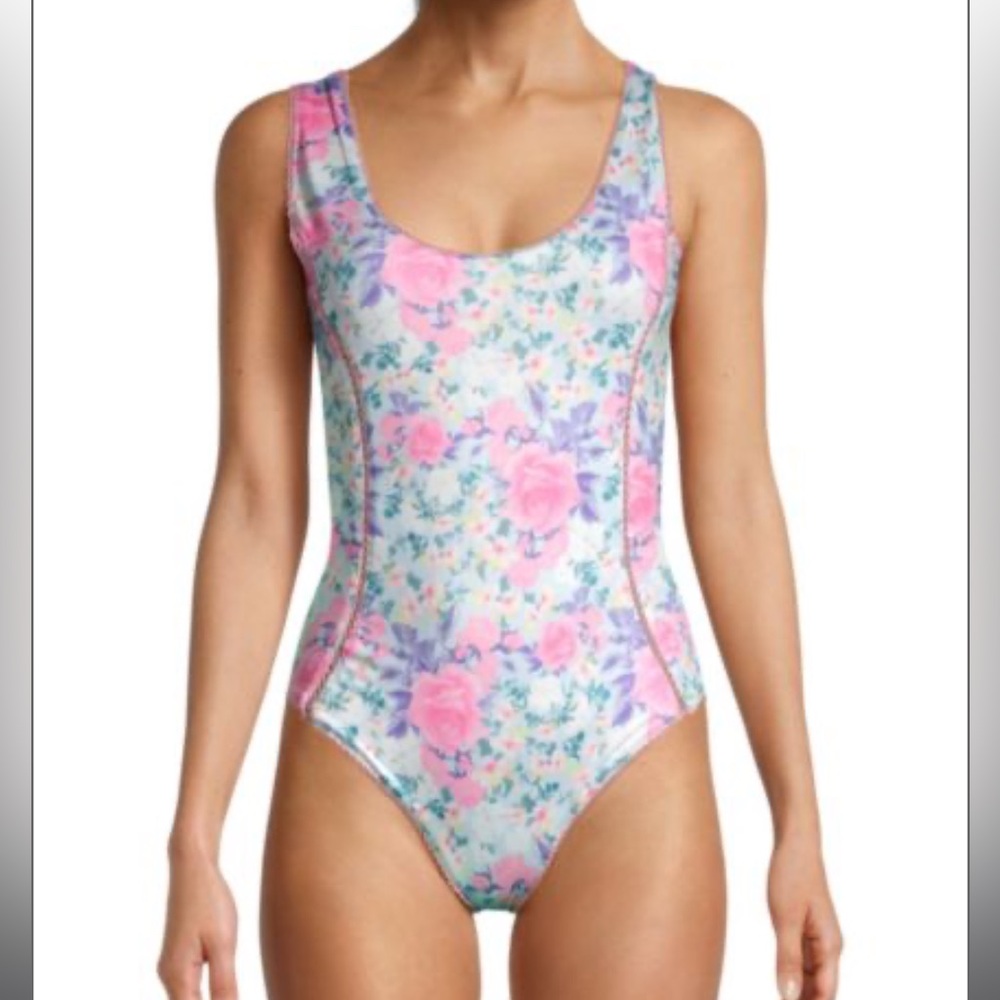 LoveShackFancy Mikkel One Piece Swimsuit. Coral Reef Pink